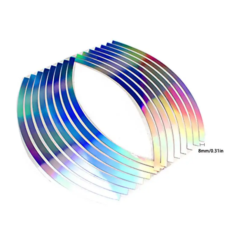 

Professional 10 12 14 18 Inches Laser Wheel Rim Tape Motorcycle Car Reflective 16 Stripes Reflective Body Sticker