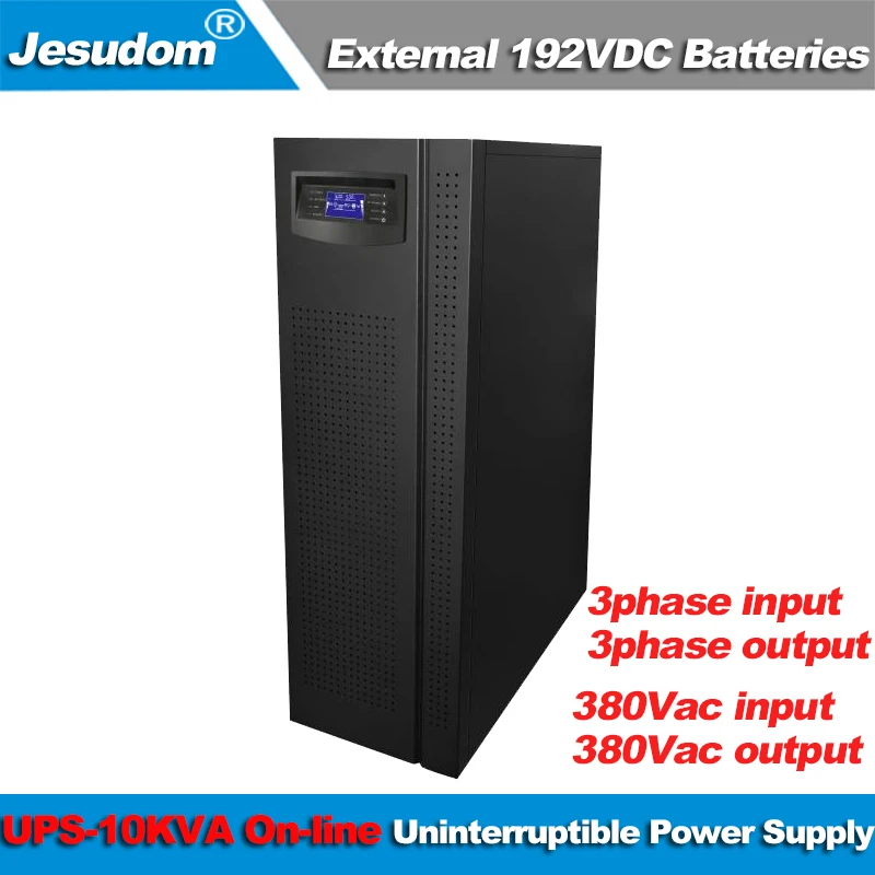 

3Phase 10KVA 192VDC Online UPS Tower Style External Battery Pure Sine Wave Output 3 Phase In to 3 Uninterruptible Power Supply