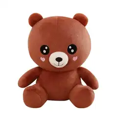 25 см Ткань бархатная милая кукла медведь плюшевая игрушка для детей панда кукла в форме сердца узор коричневый медведь кукла плюшевая