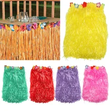 Гавайская Юбка для стола пикника, тропические пляжные вечерние украшения стола, пляжная юбка для лета, Свадебная вечеринка, банкет, украшение сада