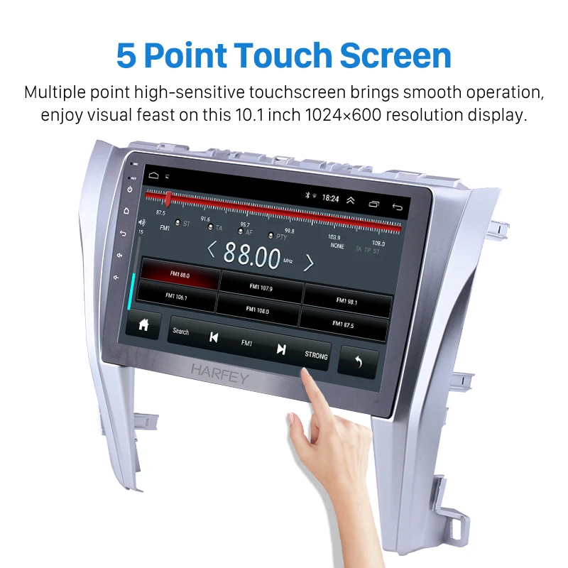 Top Harfey Car Stereo 10.1" 2Din Quad Core GPS Multimedia Player Head Unit for 2015 2016 2017 Toyota Camry Rear camera Android 8.1 2