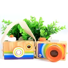 Милый мультфильм камера игрушка детский калейдоскоп деревянная игрушка ребенок Рождество День рождения комнаты декор Фотография деревянная камера подарок