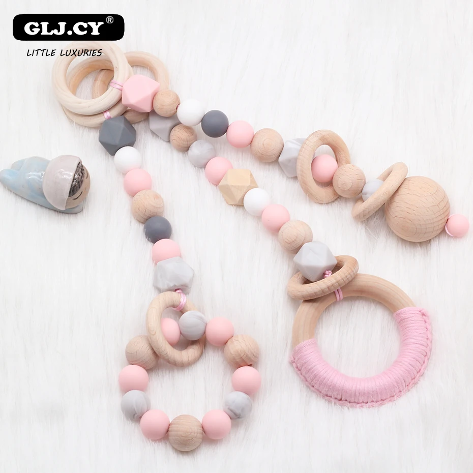 

2019 New 3pcs Cute Kids Gym Rattle Children Game Frame Toy Wooden Kindergarten Interior Decoration Accessories Photography Props