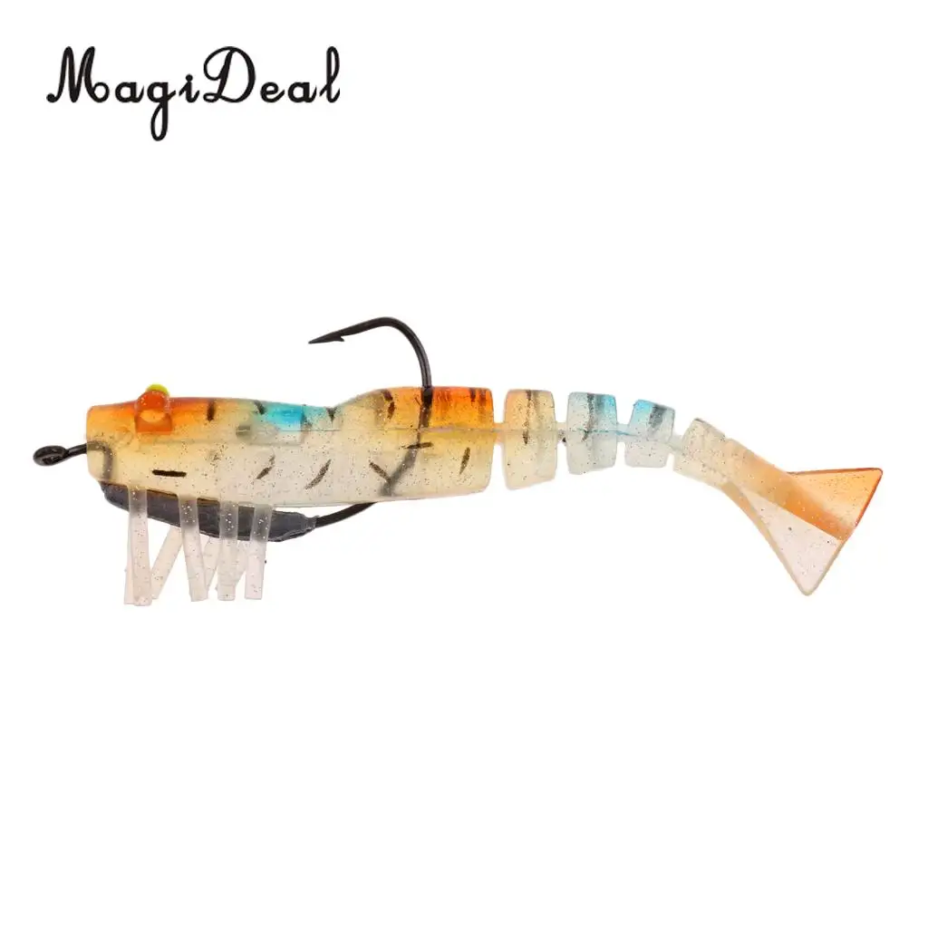 MagiDeal Silicone Shrimp Sinking Fishing Lure Simulation Lobster Lead