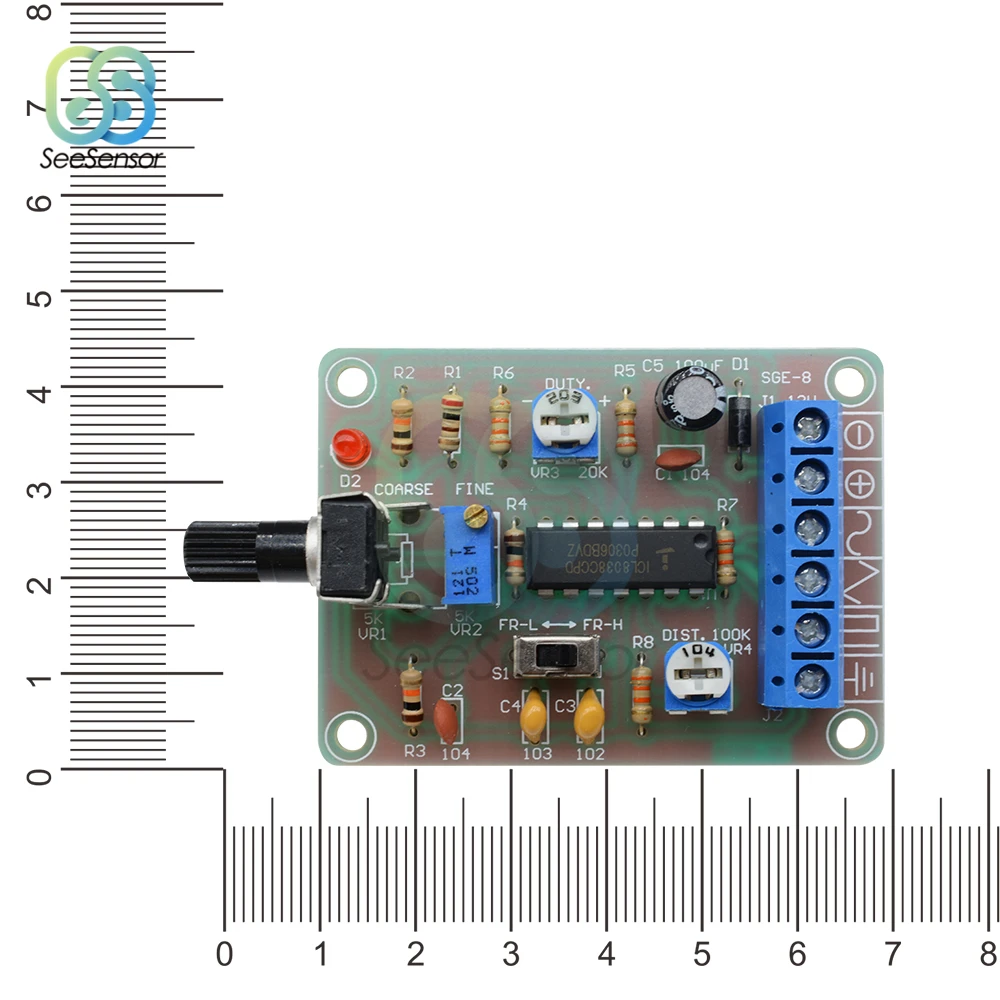 ICL8038 монолитная функция генератор сигналов Модуль синуса квадратный треугольник сварные электронные платы DC 12 В 50-5 кГц