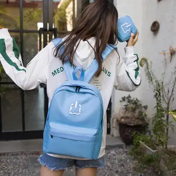 

2pcs Women Casual Nylon Mini Backpack Ladies Travel Bag Girls Outdoor Shoulder School Fashion Female College Style