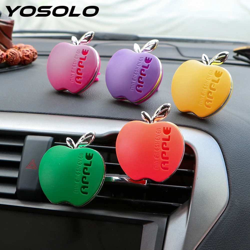 

YOSOLO Car Perfume Auto Air Vent Air Freshener Apple Shape Orange Lemon Apple Strawberry Lavender Original Fragrance Perfumes