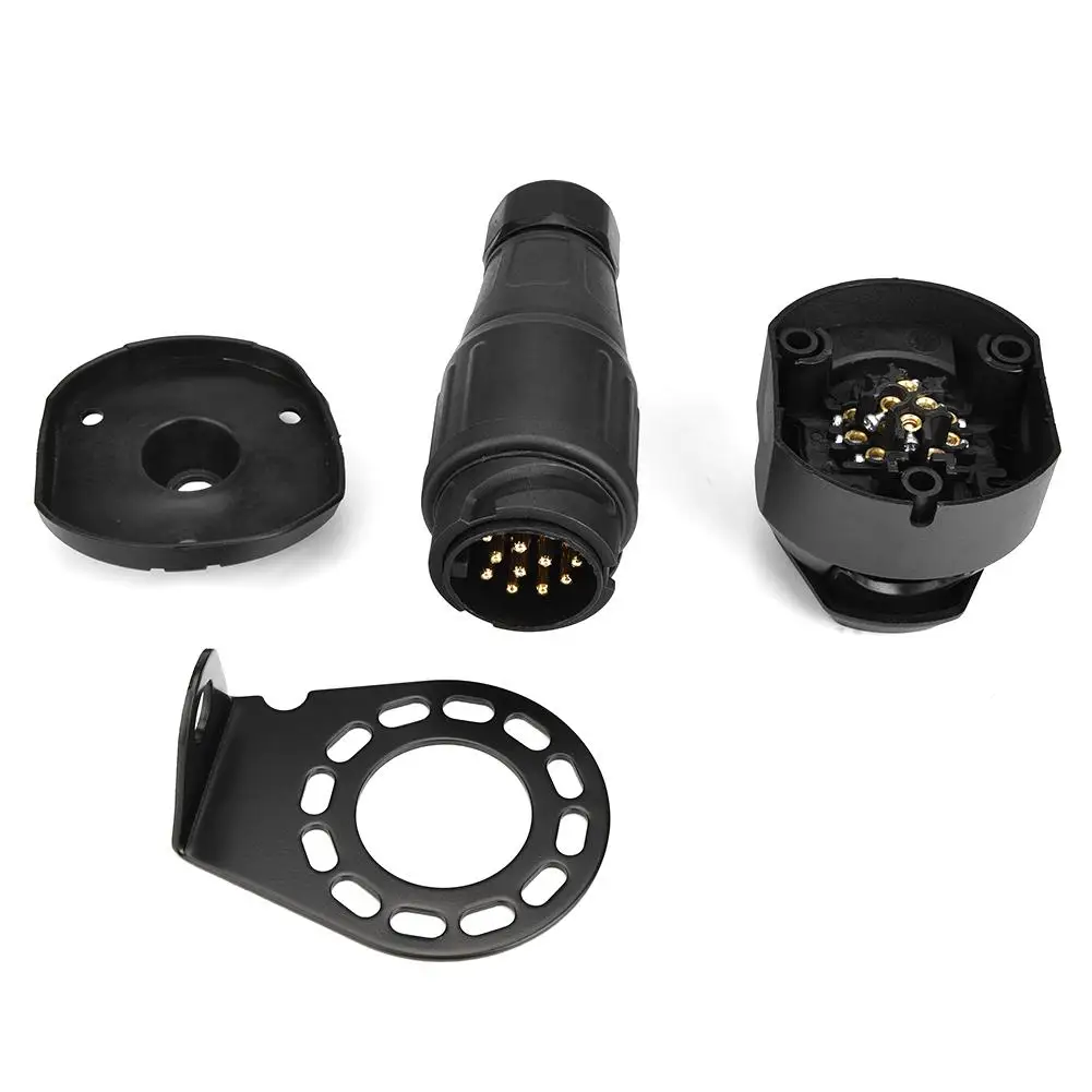 Trailer Adaptor 13-Pin Trailer Plug 12V ,Socket Connector Adapter Bracket for Trailer Caravan Towing Towbar