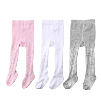 

3 Pairs Of Tights For Girls 0-24M Cute Toddler Infant Baby Girls Cotton Warm Pantyhose Newborn Stockings Gray+Pink+White Tights