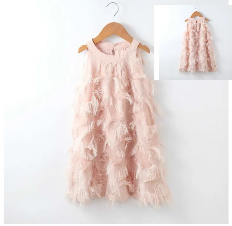 Matching Mother Daughter Dresses Fashion Family Matching Clothes Sleeveless Tassel Party Family Look Mom Girls Dress Clothes