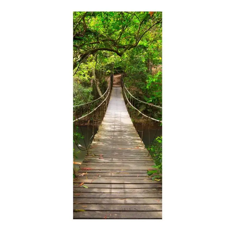 Koop 3D Deuren Bloemen Landschap Gang Deur Achtergrond Decoratieve PVC Muursticker Home Slaapkamer Woonkamer Decor VQR5883