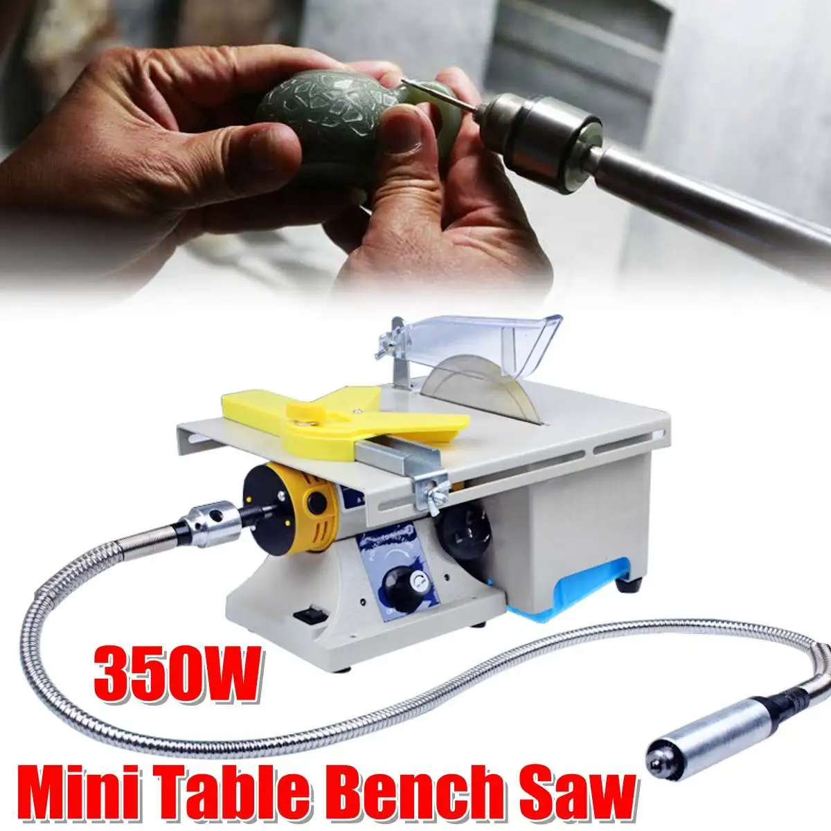 

350W Mini Table B ench Saw Carving Machine Polishing Cutting B ench Grinder Router Tool