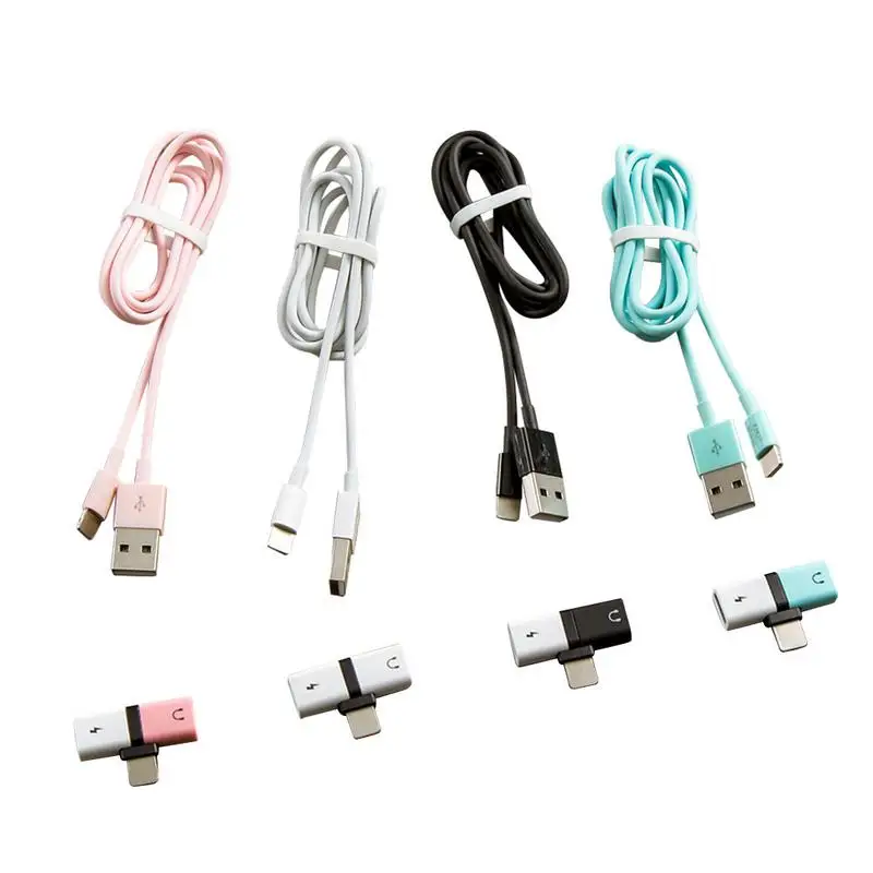 2 In 1 for IPhone 7 8 X Ipad Ipod Double for Lightning Headphone Adapter Charger Music Audio Adapter Converter Splitter and USB 2 In 1 for IPhone 7 8 X Ipad Ipod Double for Lightning Headphone Adapter Charger Music Audio Adapter Converter Splitter and USB