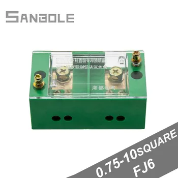

Terminal block Box Green FJ6 2-in 4-out Wire Part Line Box Connection Dual Row Household Connector 0.75-10 square
