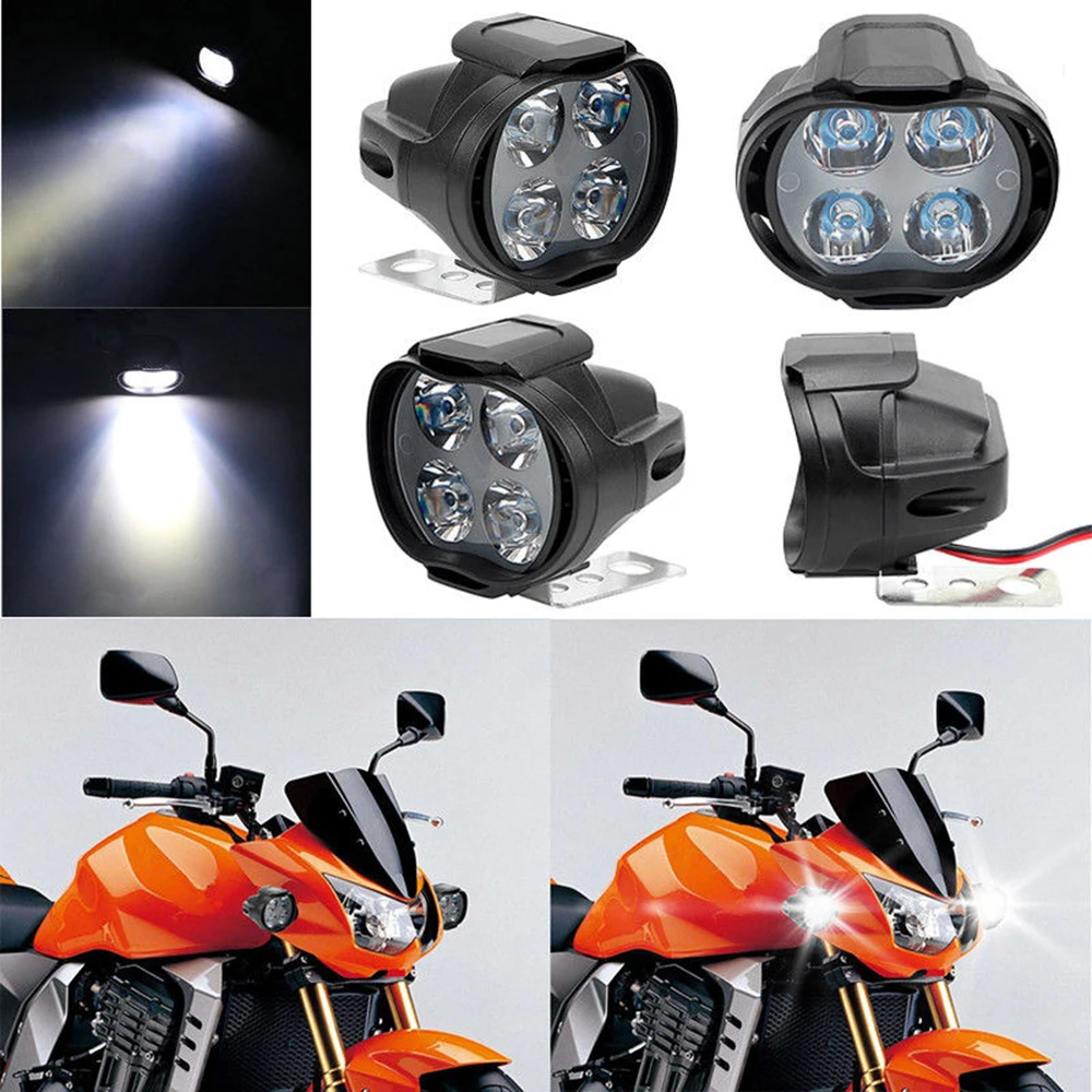 

NEW 1PC High Quality 12W DC12V Motorcycle Headlight Spotlights Headlamp LED Front Driving Light Low Power Consumption