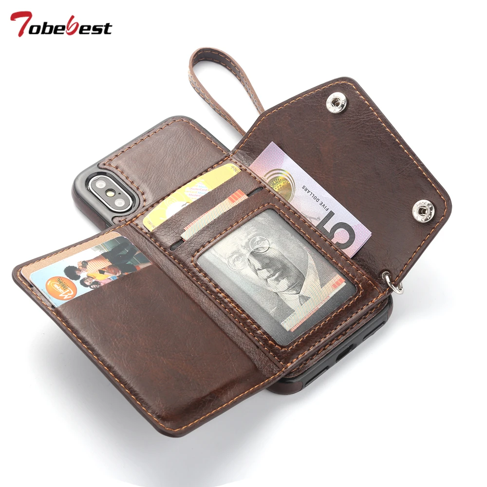 

Retro Wallet Case for iPhone X XS MAX XR 6 6s 7 8 Plus 5 5S SE Case Luxury Multi Card Slots Leather Phone Cover Funda