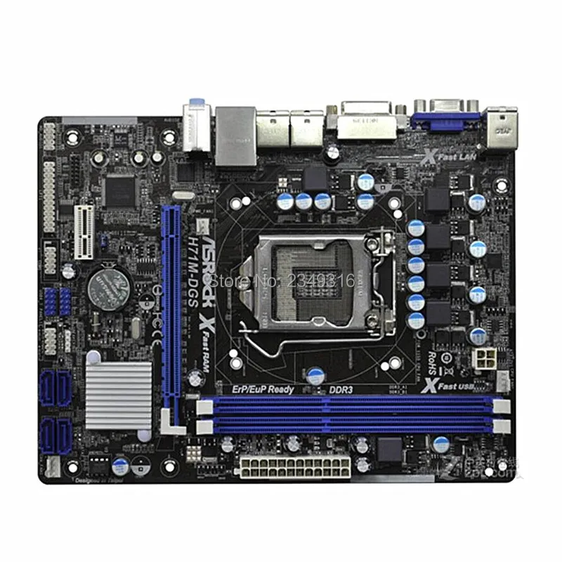

For ASRock H71M-DSG Desktop Board H61 Slot LGA1155 DDR3 Motherboard SATA2 USB2.0 Support I3 I5 I7