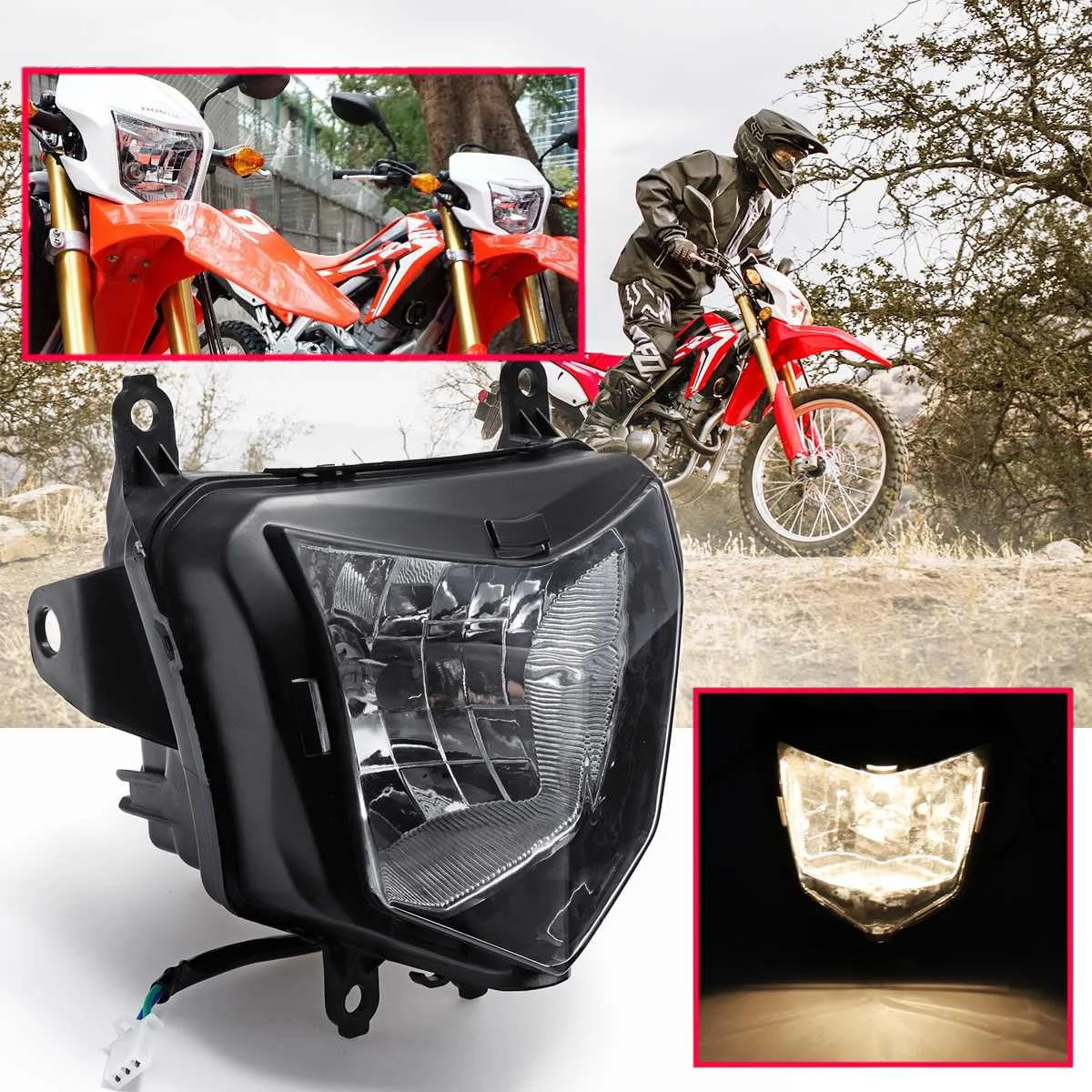 

Motorcycle Headlight Fairing Headlamp For HONDA CRF250L 2013 2014 2015 2016 2017 Motorbike Head Light Lamp