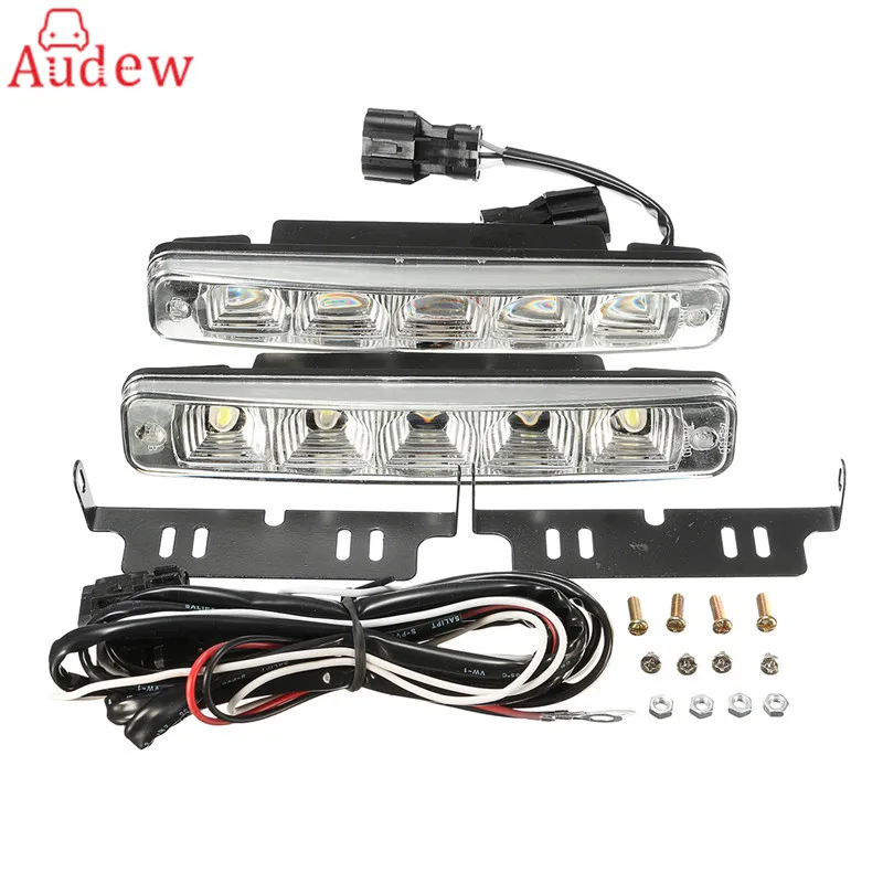 

2Pcs LED Working Light 10W Car Truck Boat SUV 5 LED Daytime Driving Running Fog Lights Lamps DRL