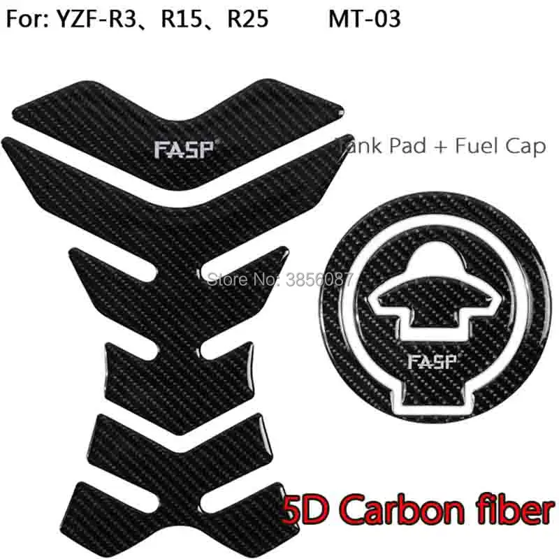 

FASP Fuel Tank and Fuel Tank Cap Decal Pad Sticker Pure Carbon For YAMAHA YZF R15 R3 2015-2017