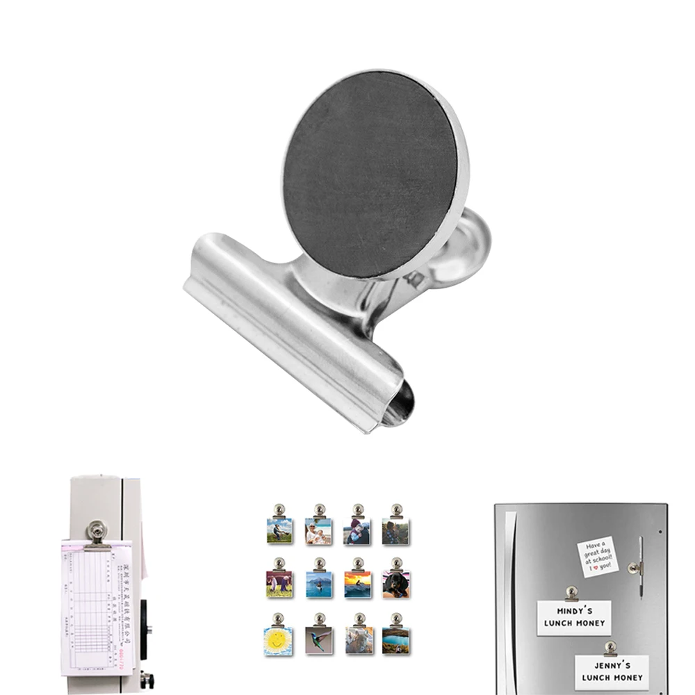 

Magnet Clip Message 3cm Clip Metal Fridge Clip Wall Memo Creative Refrigerator Silver Magnet Note Base Holder