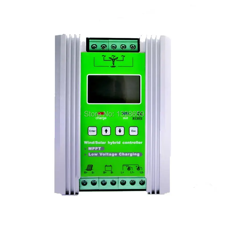 Regolatore ibrido solare del vento 1200W 50A Turbina di vento automatica LCD 24V 600W e pannello solare Regolatore ibrido solare economico 600W con protezione contro le sovracorrenti Regolatore ibrido solare del vento 1200W 50A Turbina di vento automatica LCD 24V 600W e pannello solare Regolatore ibrido solare economico 600W con protezione contro le sovracorrenti
