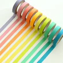 Декоративные васи ленты DIY радуга Маскировочные наклейки бумажный набор 10 рулонов