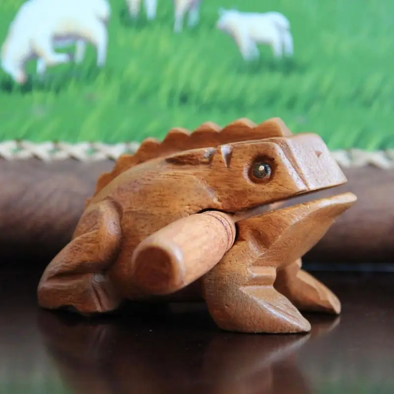

Mascot Wooden Frog Auspicious Ornaments Musical Instrument Carved Croaking Sound Handcraft Lucky Home Decoration
