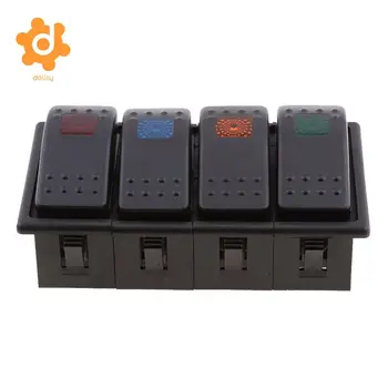 

4Pcs 12V 20A Plastic Rocker Toggle Switch Push Button Type LED Light On/Off for Road Marine Vehicles 4.33 x 2.36 x 1.57''