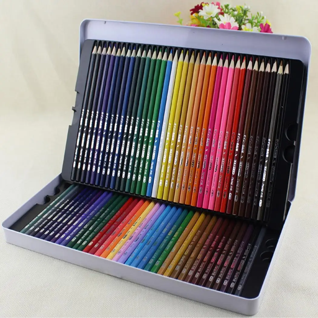 

72 Colors Safe Water Soluble Colored Drawing Pencil Paint Hexagonal Watercolor Set >3Years Old Watercolor HB