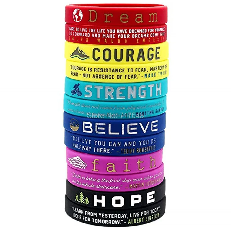 1 шт. Библейские стихи Dream brage Strength Believe Faith Hope силиконовые браслеты резиновые на
