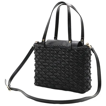 

NEW-Women Bag Natural Rattan Shoulder Bag Beach Handbags Weaving Handmade Crossbody Bag
