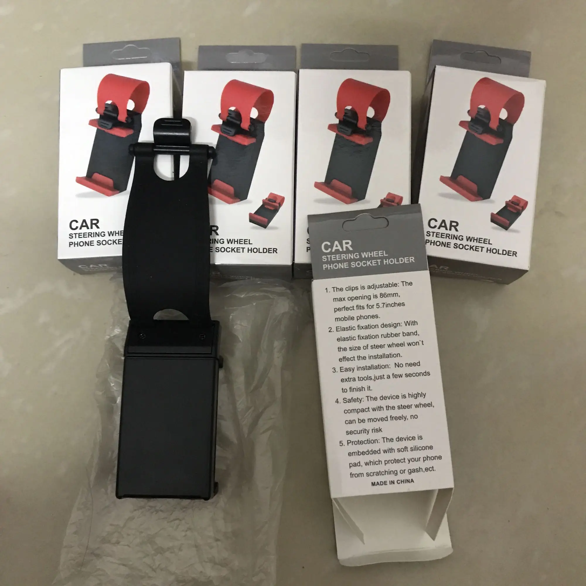 Car Steering Wheel Mount Rubber Band Cellphone Holder Smart Phone