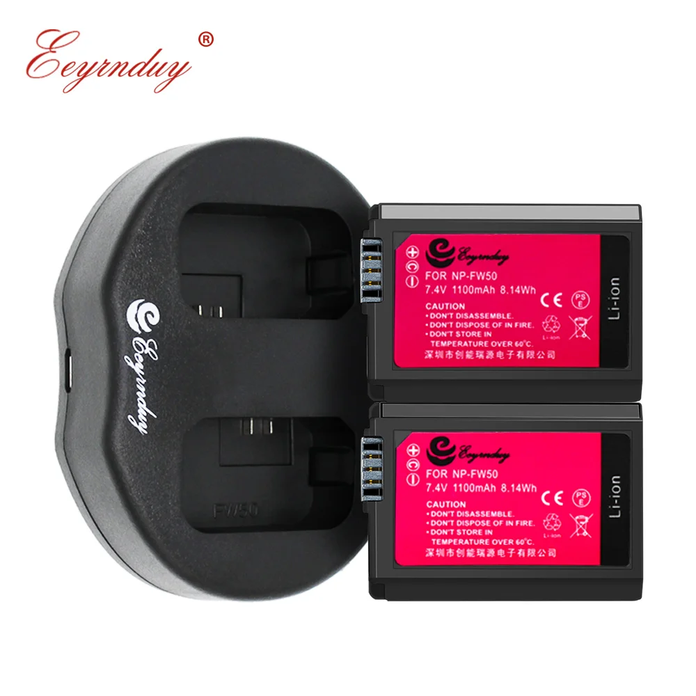 

2pcs Digital battery pack charger set NP-FW50 NPFW50 for Sony Alpha a6500 a6300 a6000 a5000 a3000 NEX-3 a7R