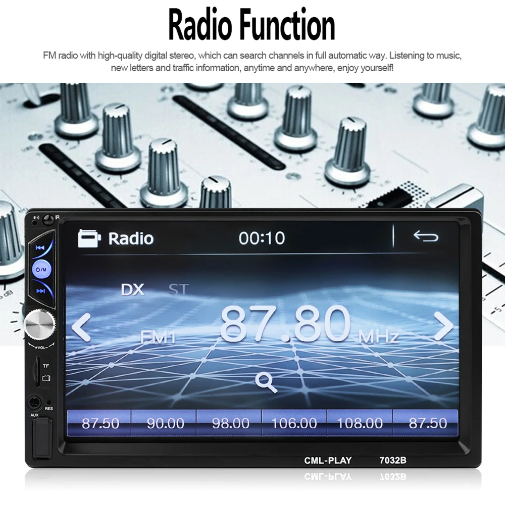 Автомагнитола 7032B мультимедийный плеер с 7 &quotэкраном Bluetooth Mirrorlink MP5/FM/SD/USB камерой