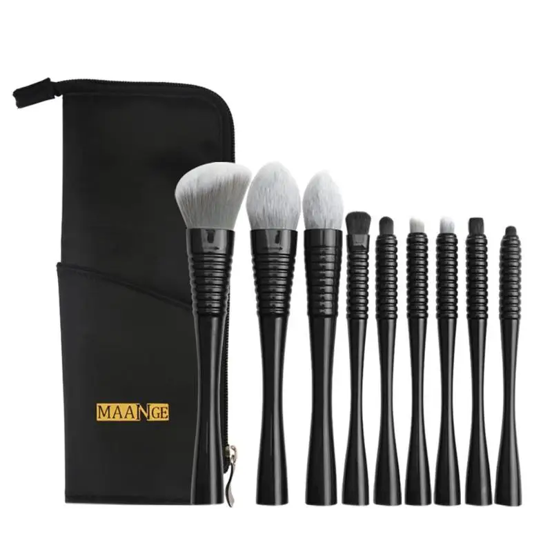 

Professional 9pcs Makeup Brush Set Foundation Blush Eye Shadow Brush with Cosmetic Bag Beauty Makeup Tools Make Up Brushes Kit