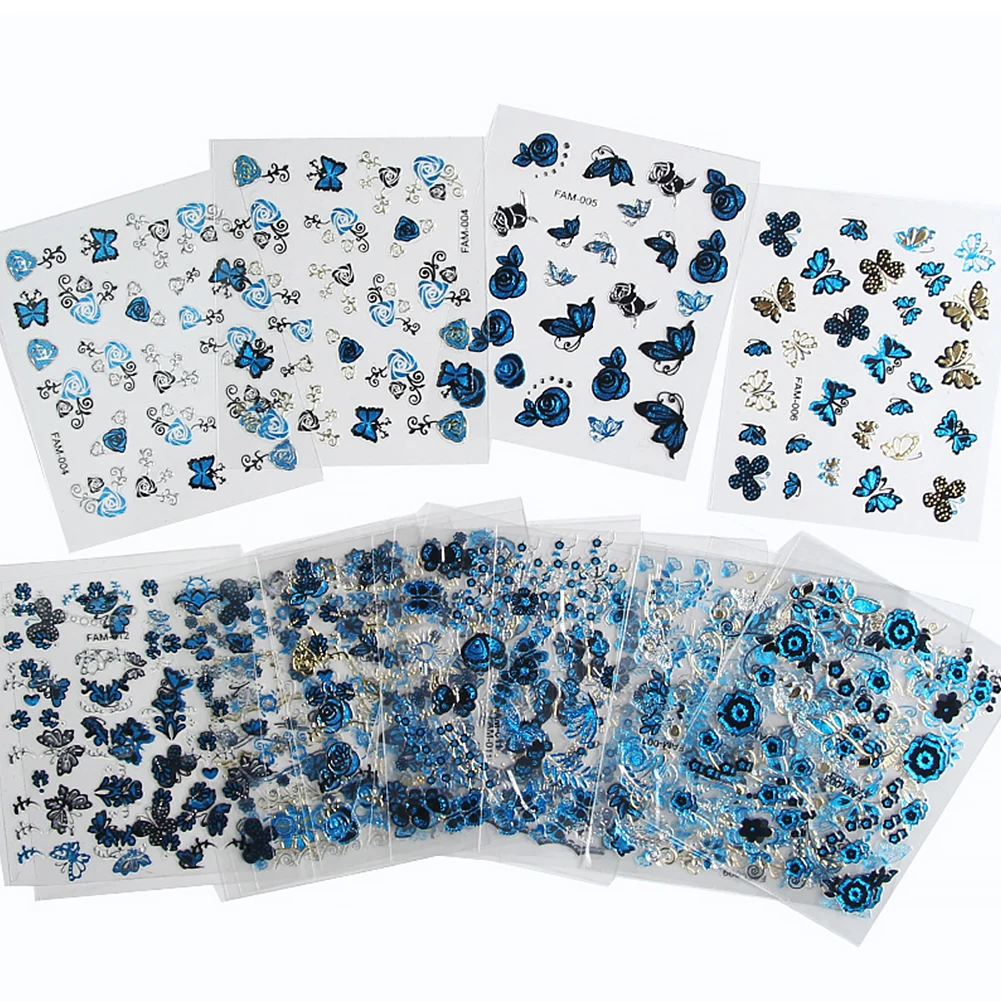 

24 sheet Gold Silver 3D Nail Art Nail Stickers Nail Art Decorations Easy Use Nail Stickers Accessories #2