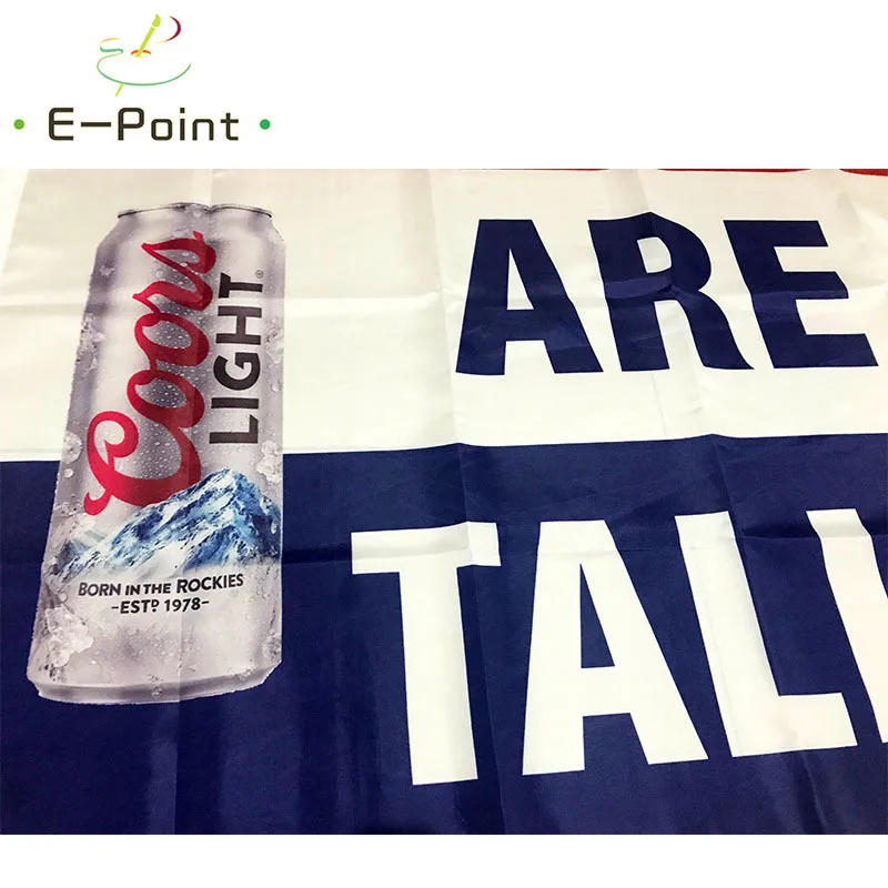 Светящийся пиво Coors флаг для высоких мальчиков Размер 3 фута * 5 футов (90*150 см)