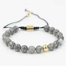 Натуральный мраморный шар плетеные браслеты Для мужчин и браслеты для Для женщин общего назначения Орна Для мужчин ts украшение браслет feminina