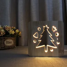 Новинка, Рождественская елка, светодиодный 3D Деревянный светильник, детские подарки на день рождения, деревянные украшения, прикроватные лампы для спальни
