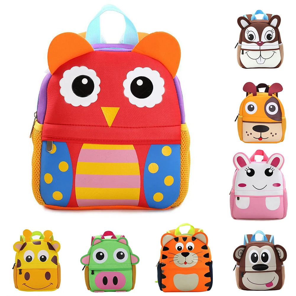 Durable Zipper Boys Girls Waterproof PU Cute Student Small Backpack
