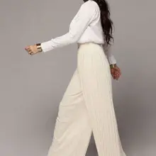 Британские женские повседневные Широкие пляжные плиссированные брюки с высокой талией