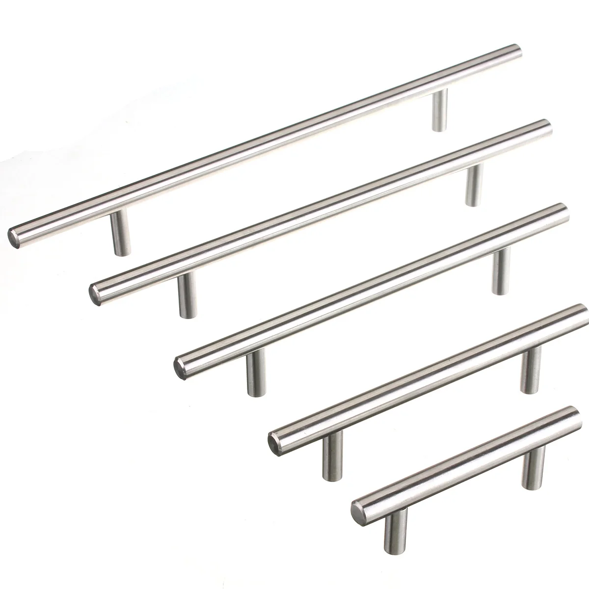 

10x300x192mm Brushed Nickel Cabinet Handle Kitchen Door T Bar Straight Handle Furniture Handle