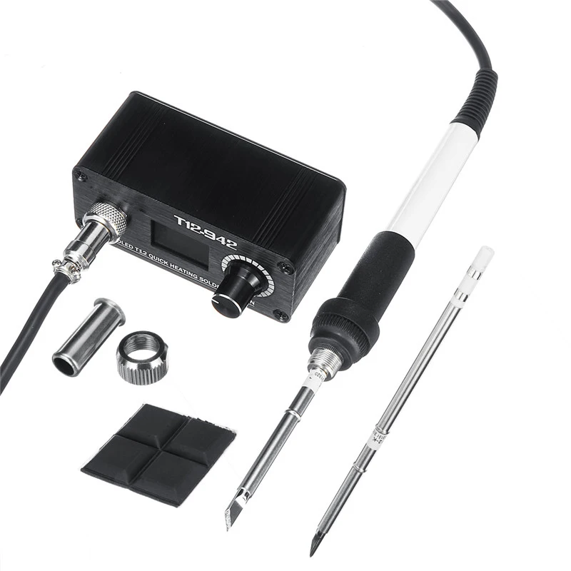 

T12-942 Mini OLED Digital Soldering Station T12-907 Handle with T12-K Iron Tips Welding Tool New