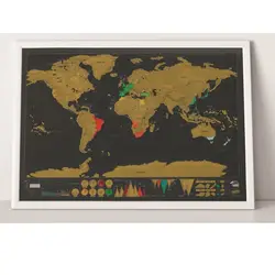 НОВЫЙ Deluxe Travel Edition Скретч Карта мира Плакат персональный журнал большая карта 82,5x59,4 см Прямая доставка