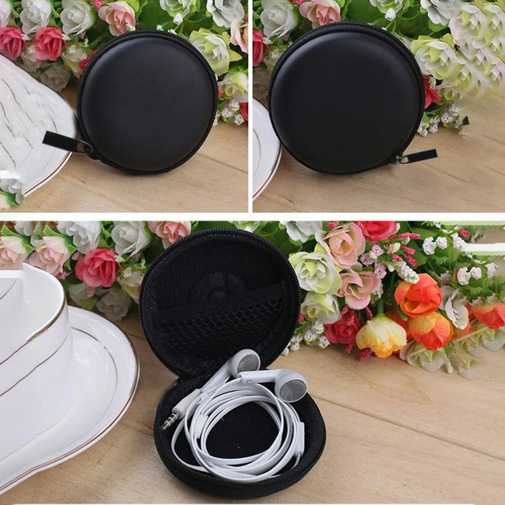 

Mini Zipper Hard Headphone Case Portable Earbuds Pouch Box arphone Storage Bag USB Cable Organizer Headset Cover Protector