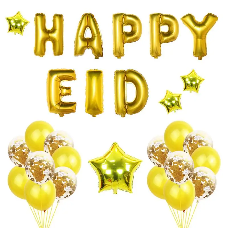

Eid Mubarak Muslim Ramadan Decoration Eid Mubarak Balloon Package Aluminum Balloon Happy Eid HAPPY EID Decoration