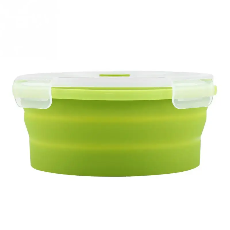 

800ml Round Silicone Bento Box Healthy Material Lunch Box Double Layer Bento Boxes Microwave Dinnerware Food Storage Container