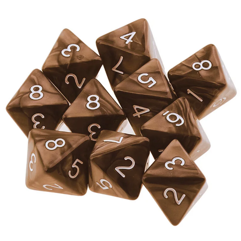 10 шт. D8 многогранные кости 8 кубика для Подземелья и Драконы MTG ролевые черный
