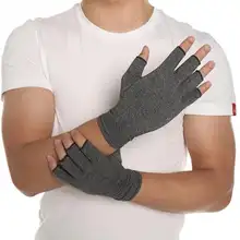 1 пара Новые Перчатки женские мужские Прихватки для мангала хлопок терапии компрессионные перчатки рук артрит сустава боли светло серый